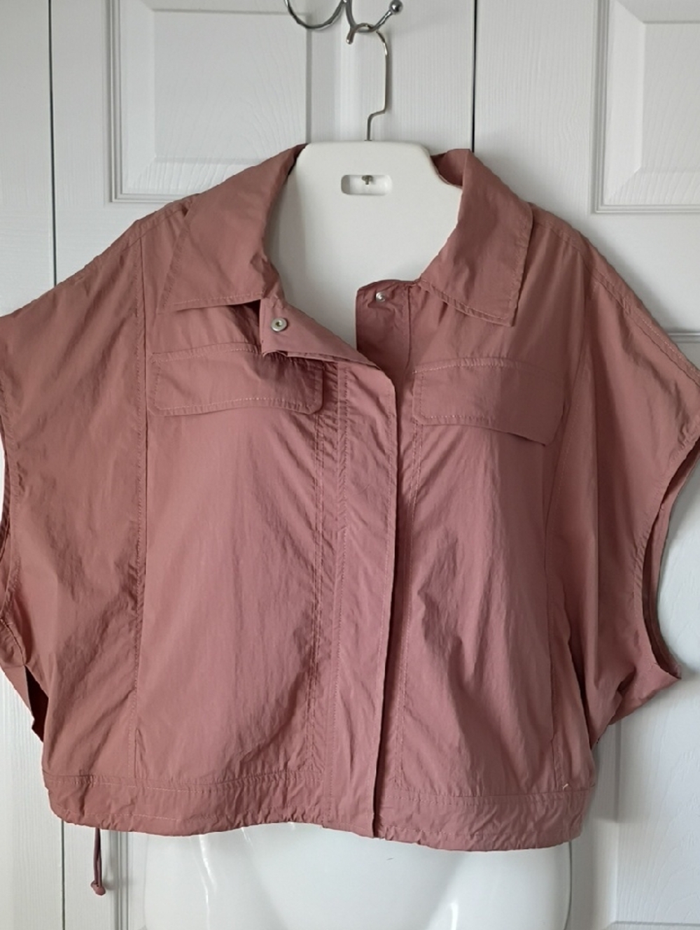 NWT Zara Dusty Mauve Gilet Bodywarmer Short Sleeve Boxy Size Medium